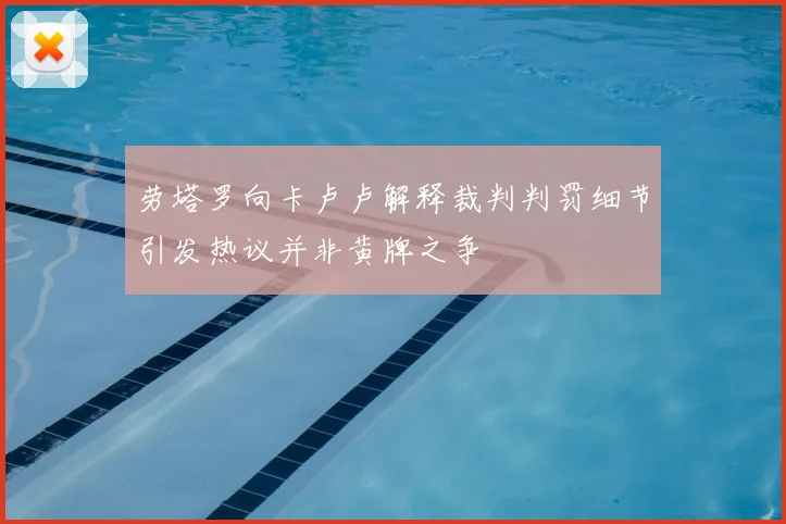 劳塔罗向卡卢卢解释裁判判罚细节引发热议并非黄牌之争